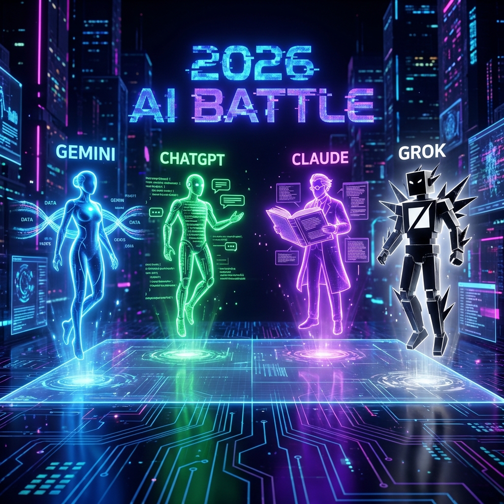 Srovnání AI modelů 2026 - Gemini vs ChatGPT vs Claude vs Grok, který je nejlepší pro marketing a kódování